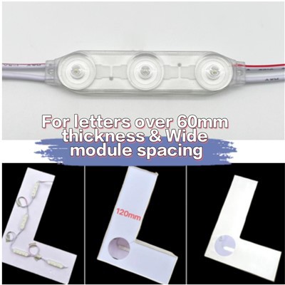 Módulo 3 LEDs 2835 SMD 175 graus